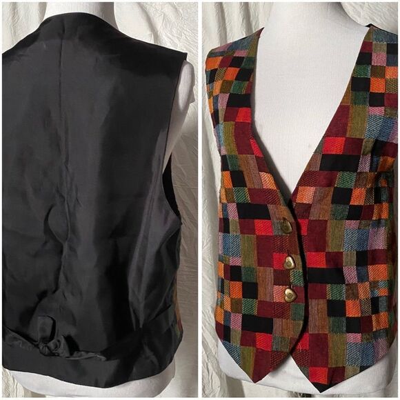 The Limited, Vintage, Plaid, Festive, Sleeveless Vest, OSFM - Picture 8 of 11